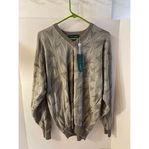 Tundra Canada Sweater Billy‎ Cosby Geometric  taupe vintage style 5t399t NEW